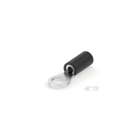 Te Connectivity Ring Terminal, #10 Stud Size, 1.65 mm², 600 V, PVC Insulated, Black 2-34146-4